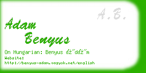 adam benyus business card